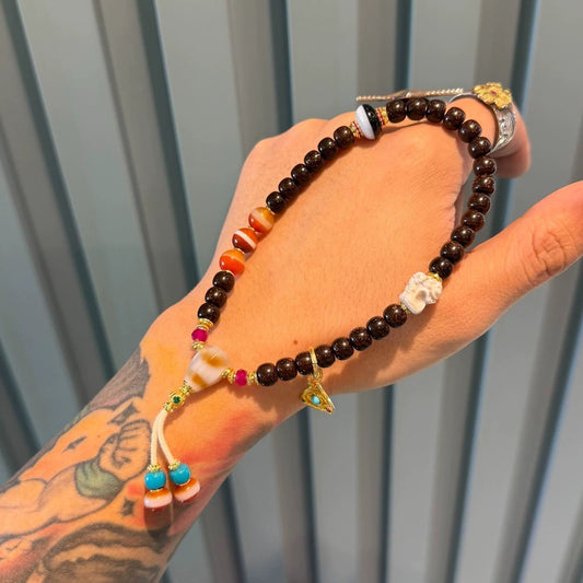 Tibetan-Style Coconut Ti Handstring • 0.28"–0.35" Old-Style Ecological Beads Aoao Toys