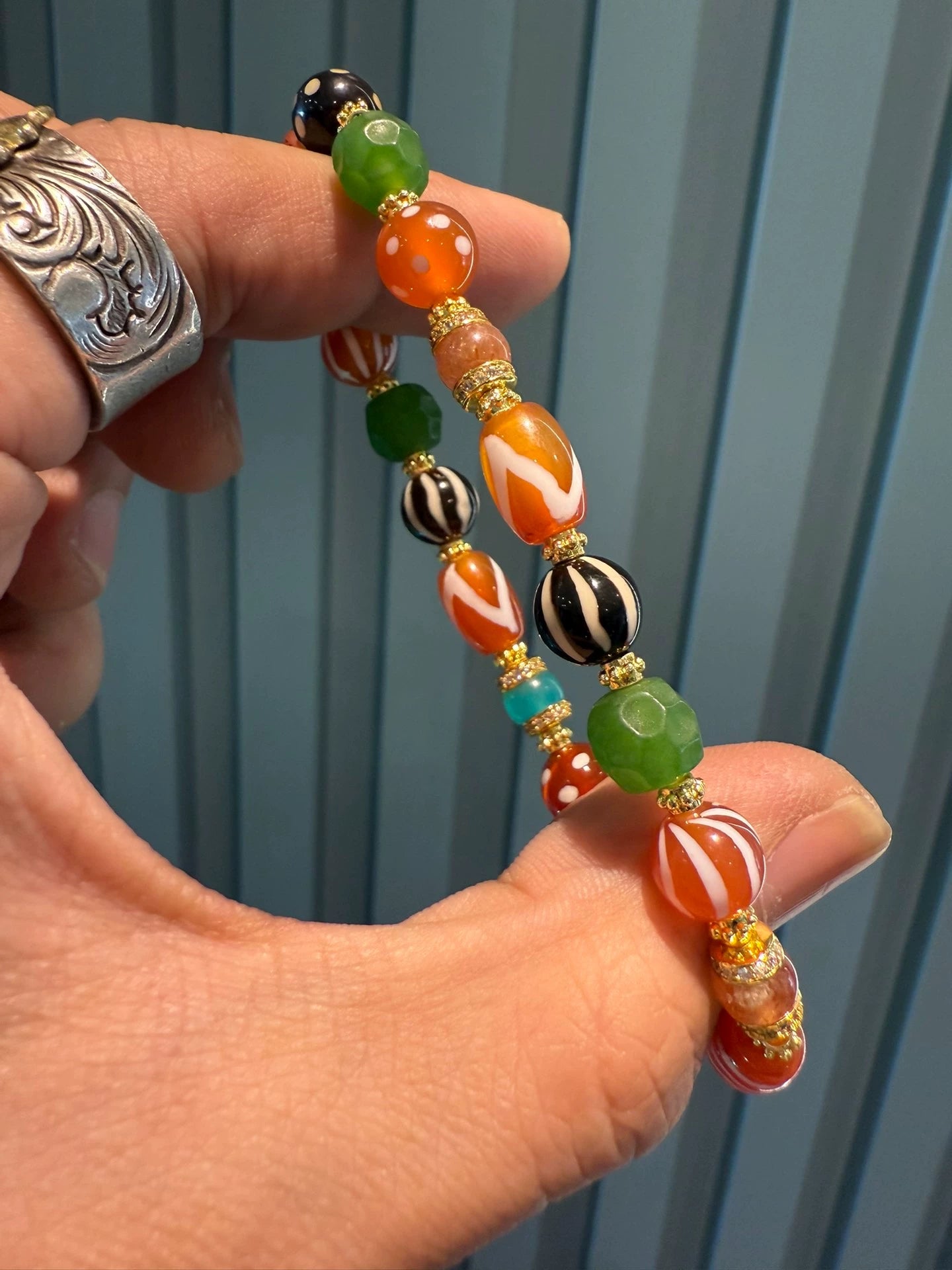 Purple Waxy Agate Handstring • Tibetan Style with Full Cinnabar Aoao Toys