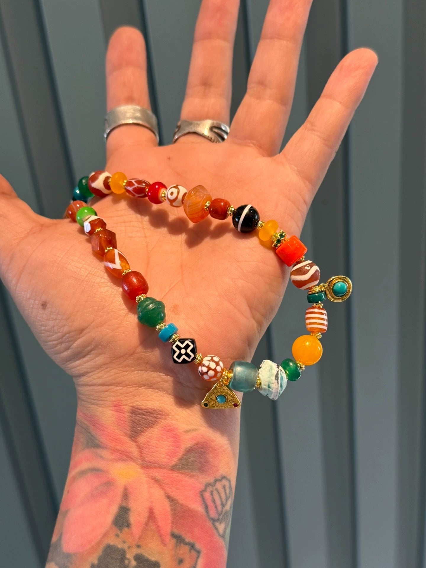 Multicolor Amber Multi-Treasure Handstring • Chinese Fengshui Design Aoao Toys