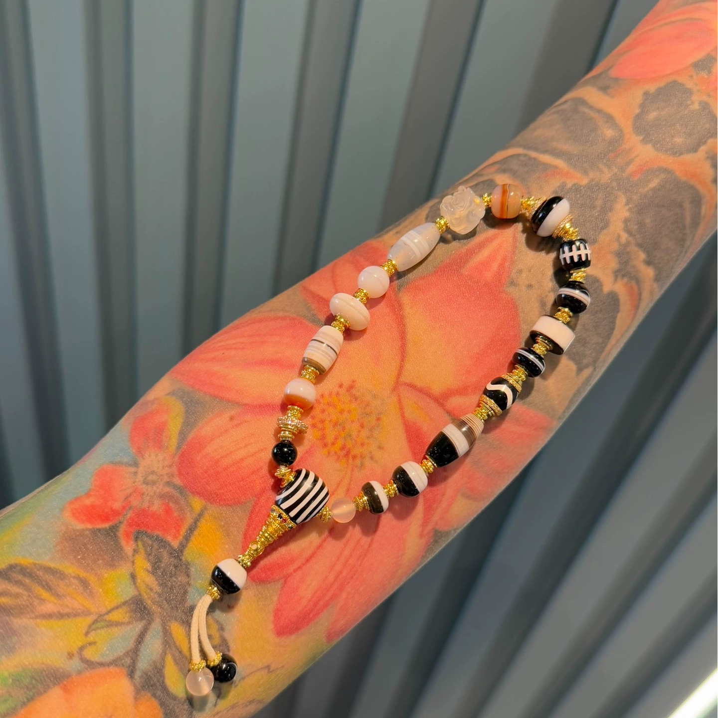 MultiTreasure Bracelet:Handcrafted Agate & Tibetan Beads Aoao Toys