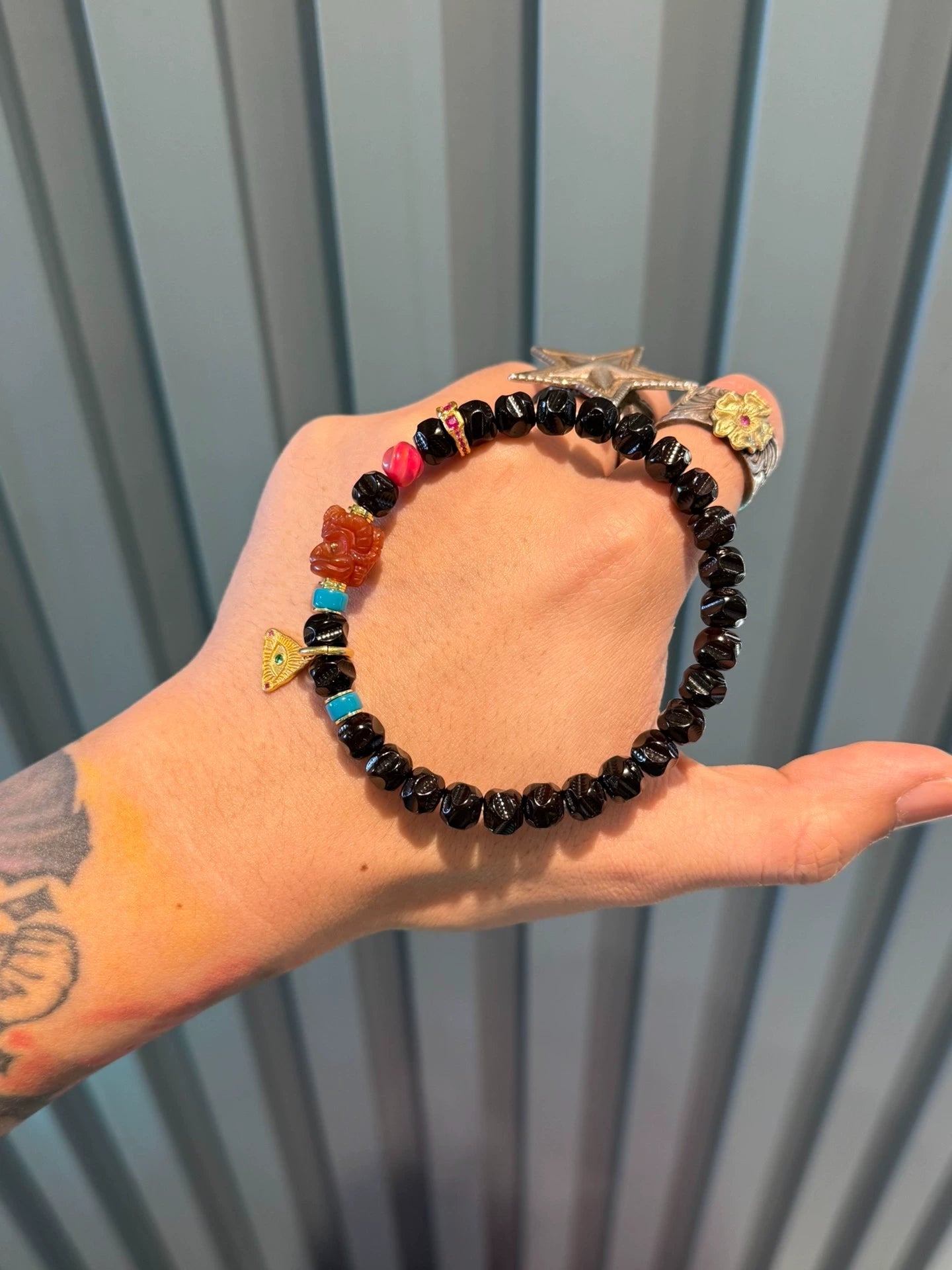 Green agate :Black and Gold Coconut Palm Kernel Beads Wuxiang Style Wenwan Set for Fingering and Display Aoao Toys