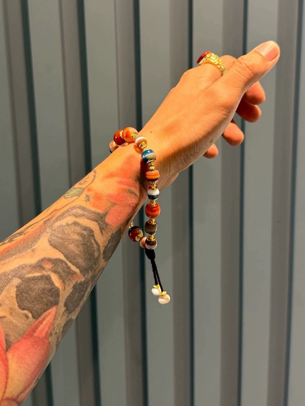 Ancient Multi-Treasure Sardonyx Handstring • 18+1 Gem Ensemble Aoao Toys