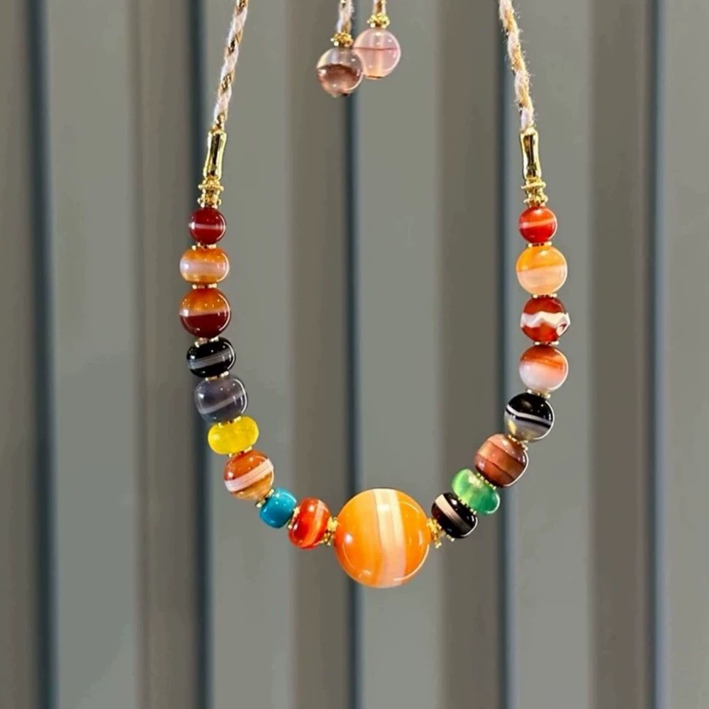 Multi-Treasure Tibetan-Style Bracelet with Agate  One-Line Medicine Beads Aoao Toys