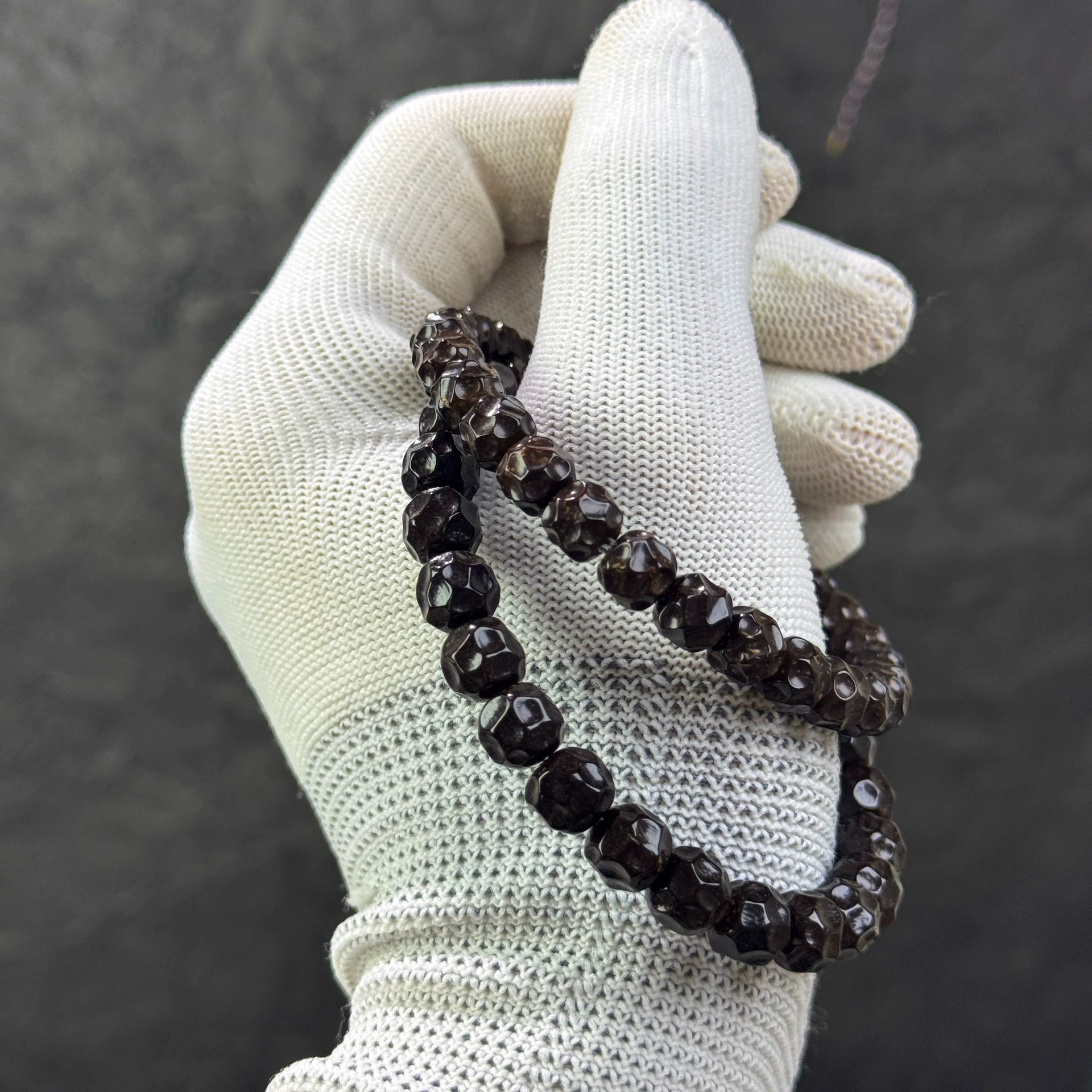 Handcrafted Natural Coconut Palm Wuxiang Bracelet with 9*8mm Random Carved Beads & Gold-plated Accents Aoao Toys