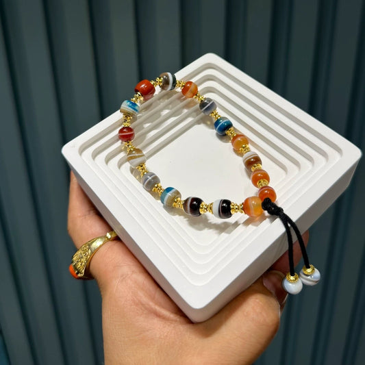 Ancient Multi-Treasure Sardonyx Handstring • 18+1 Gem Ensemble Aoao Toys