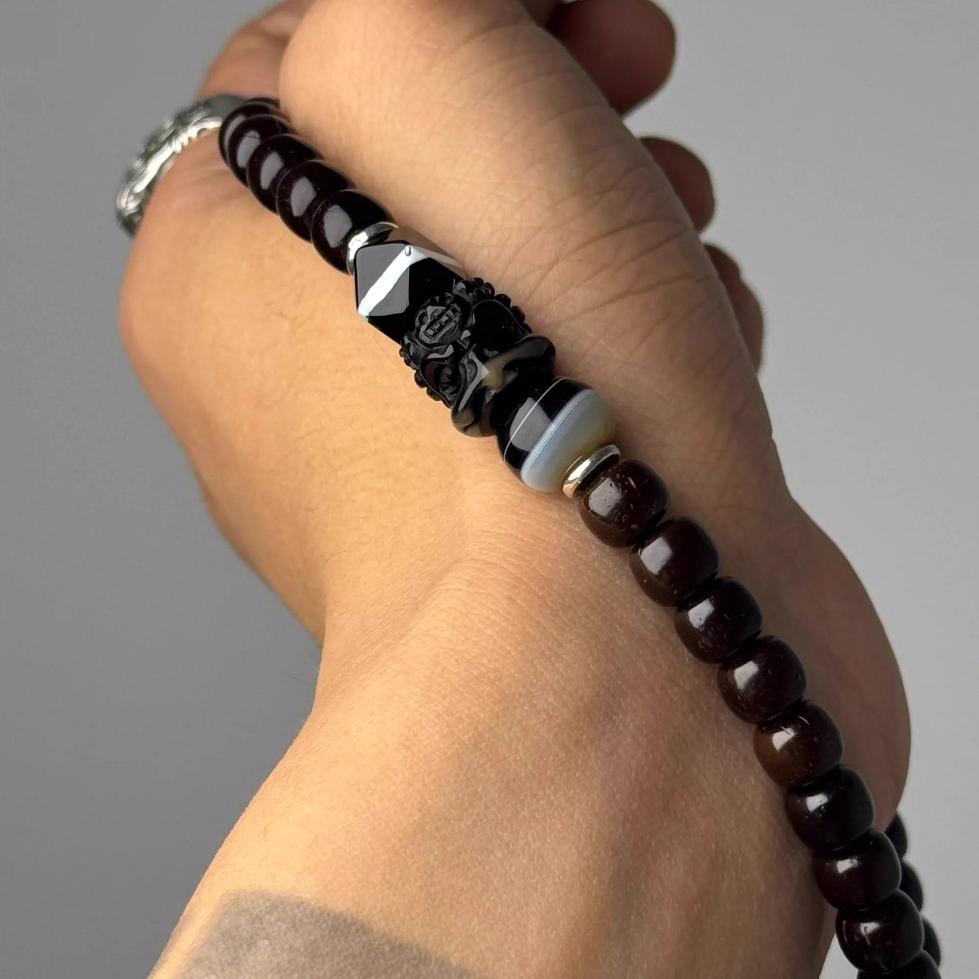 Natural Coconut Ti Old-Style Bracelet • 8*7mm Handheld Single Circle Aoao Toys