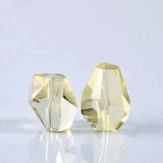🌟【DIY Crystal Accessory】12mm Lemon Yellow Crystal Bead • Handcrafted Natural Gemstone for Jewelry Making - Aoao Toys