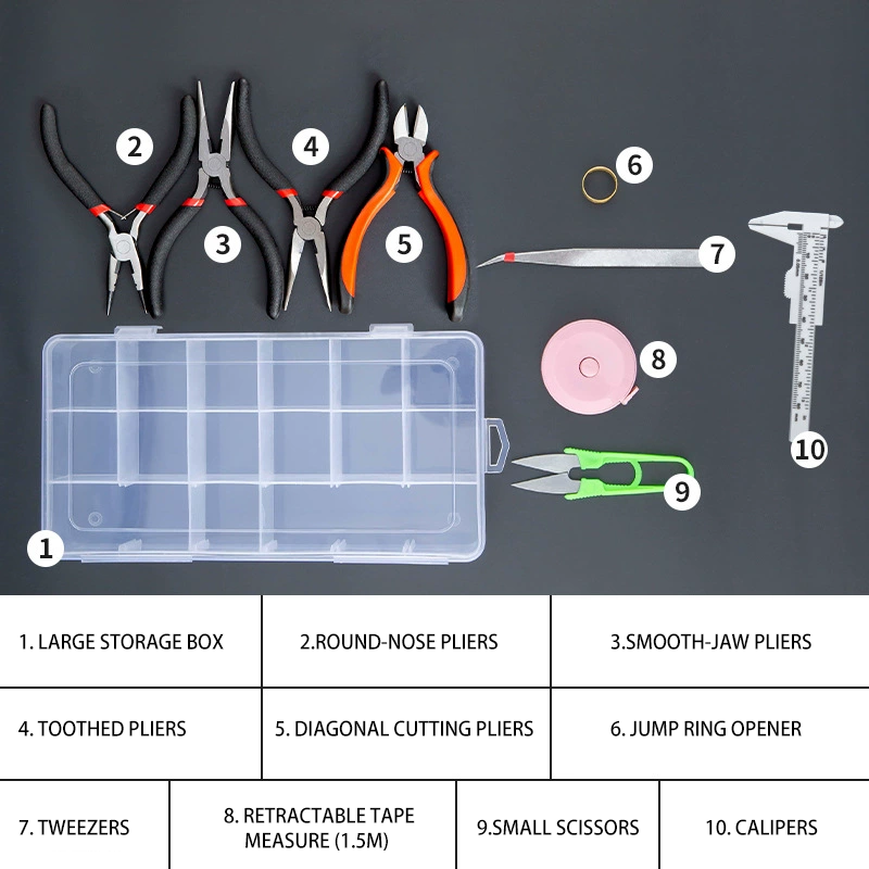 🌟【Crystal Bead Stringing Tool Kit】Full DIY Bracelet Making Set • Iron Craft Tools with Electroplated Finish - Aoao Toys